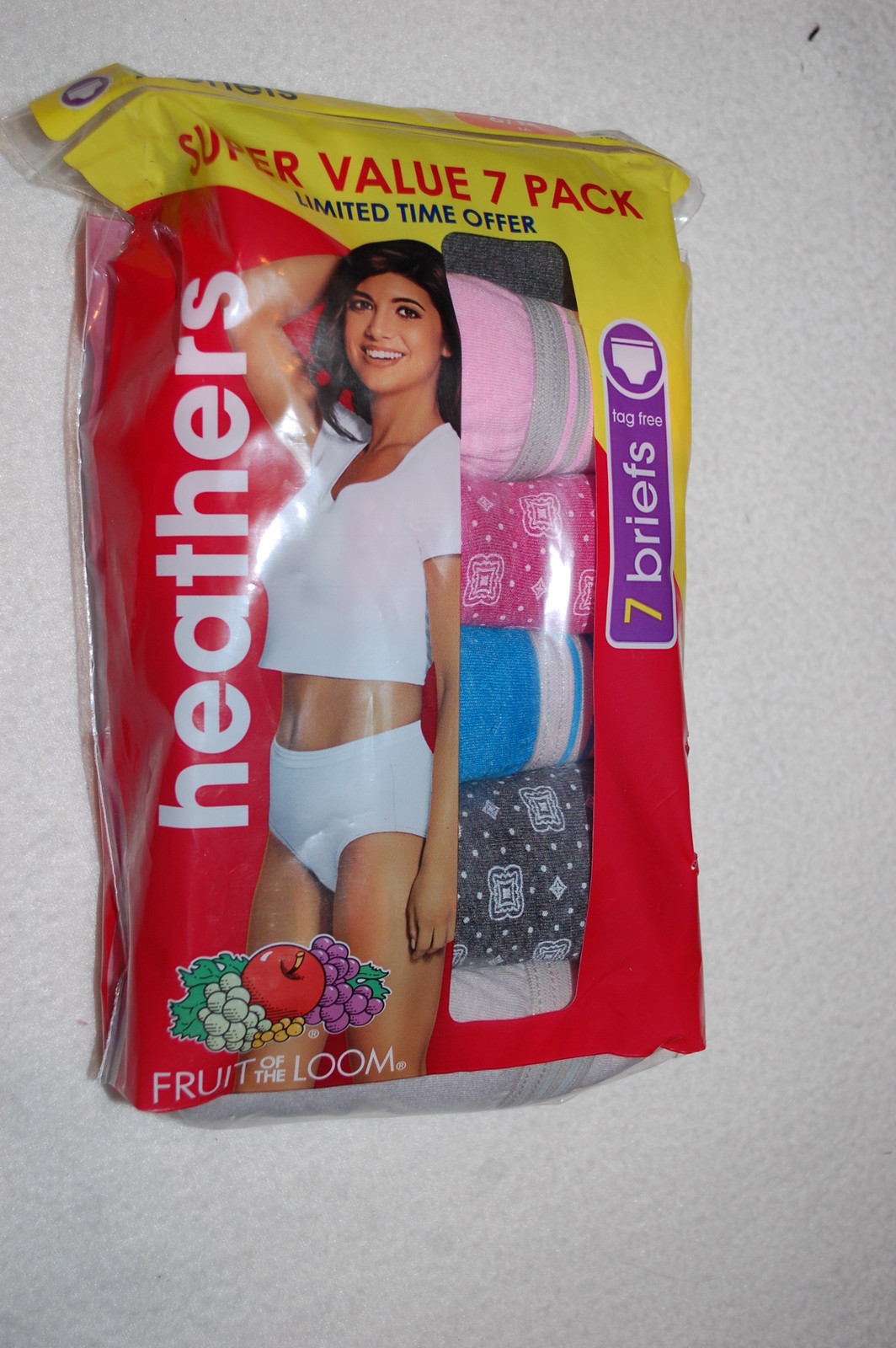 Womens Panties 7 PAIR BRIEFS Fruit of the Loom PINK TURQUOISE GRAY Size 6 / M