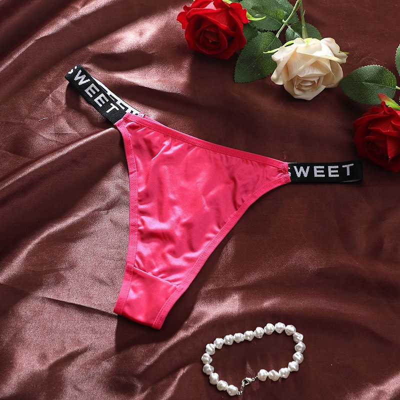 6PCS/LOT Ladies Womens Sexy Satin Thong Panties Underwear Bikinis Lingerie Brief