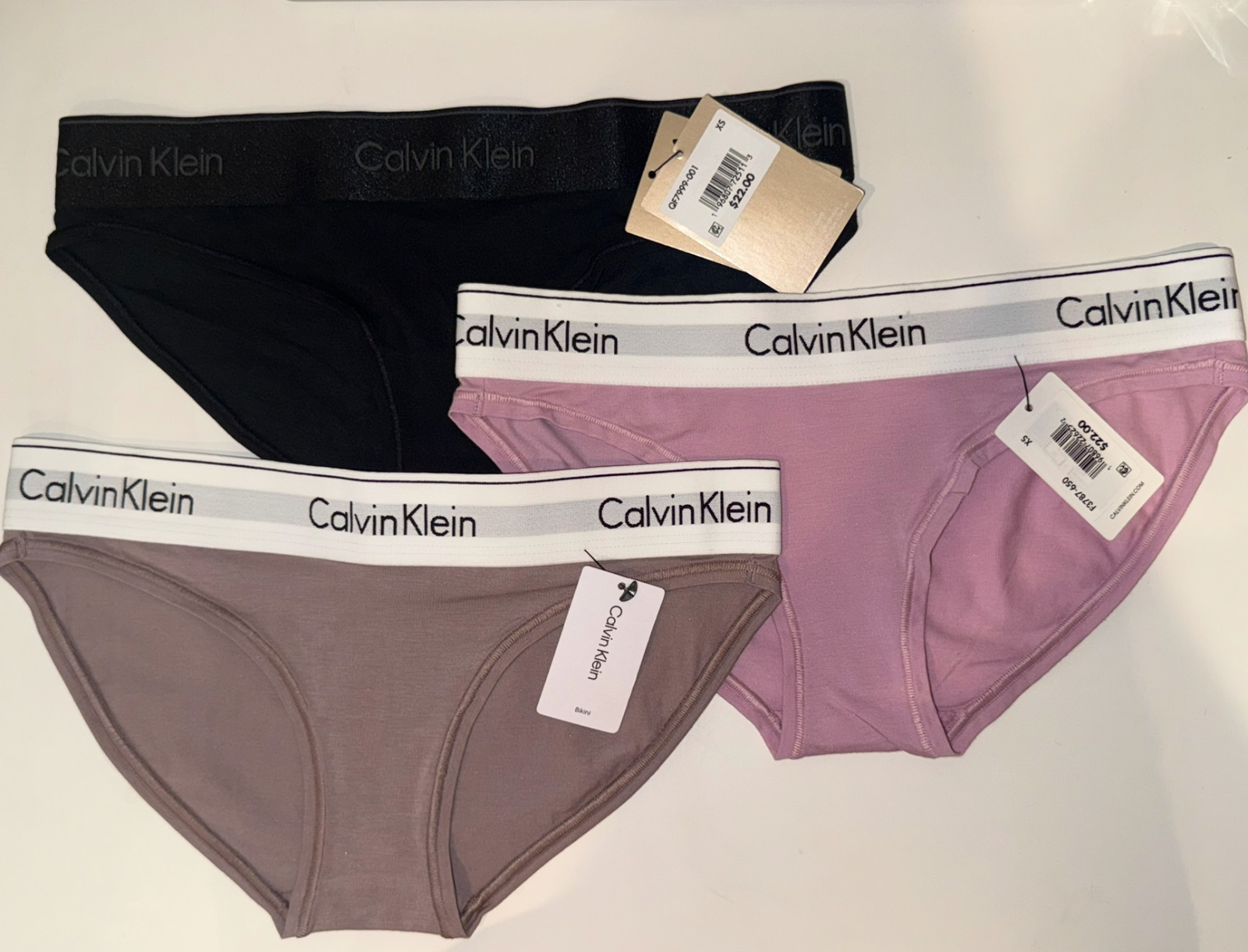 NWT XS set of 3 pcs Calvin Klein Underwear Modern Cotton Bikini