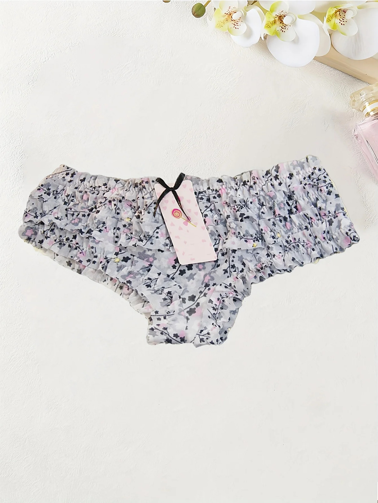 4PCS Cute dot small floral patterns sweet knitted fabric with lace stitching