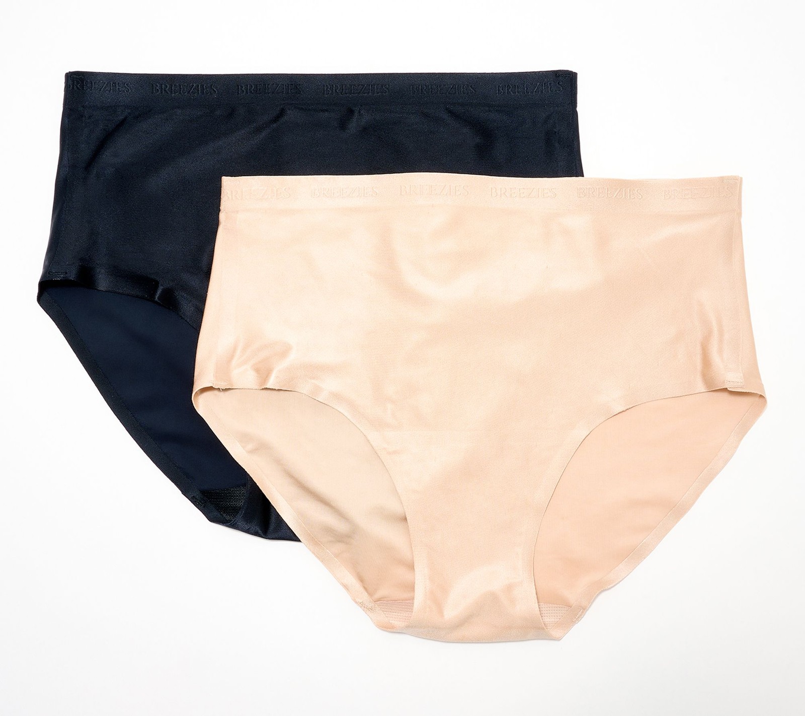 Breezies Set of 2 Invisible Comfort Full Brief Panties Basic Pack L New