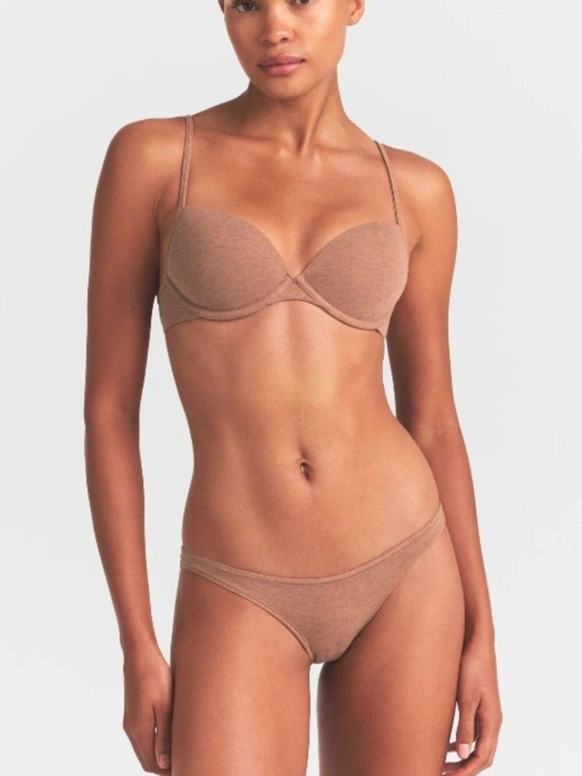 NEW SKIMS Everyday Cotton Bikini Sienna Heather Large NWT