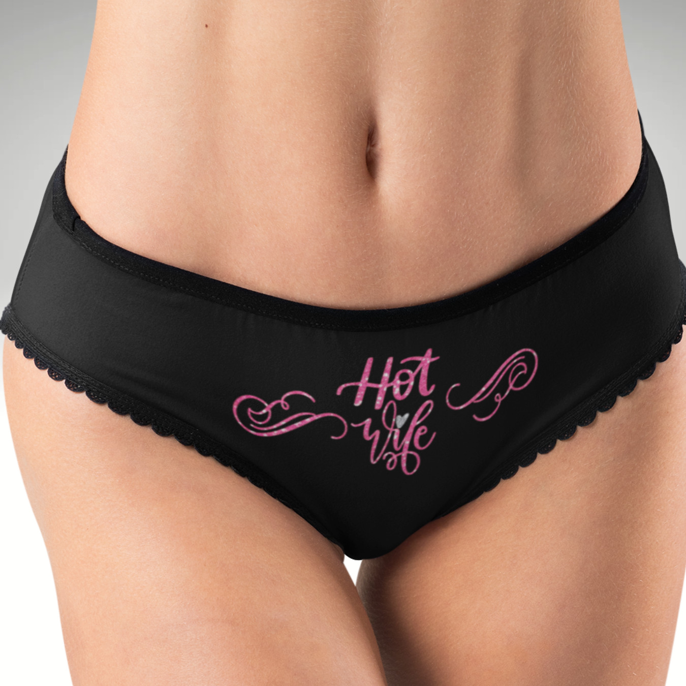 Hot Wife Hipster Panties Black | Flirty Bridal Lingerie Gift | XS–2XL