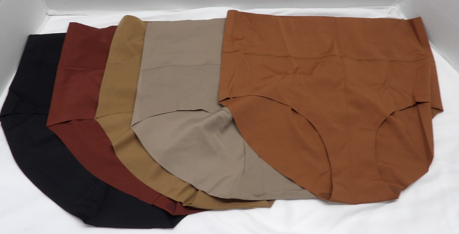 (5) Pack Nylon High Waist Brief Black/Browns/Gray Women’s Size XXL NWT