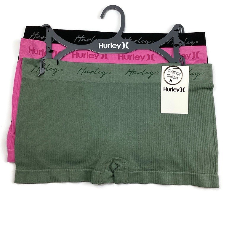 Hurley Women’s Seamless Boyshort Panty Underwear Sz L – 3 PACK – NEW! Retail $46