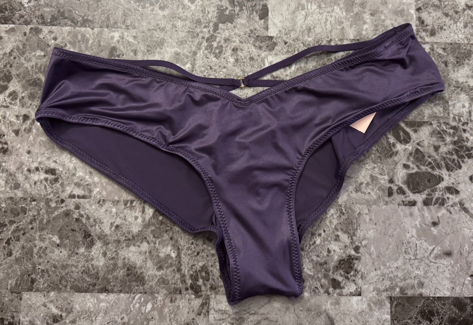 NWT VICTORIA’S SECRET PURPLE SATIN SMOOTH STRAPPY BACK HIGH LEG CHEEKY PANTIES