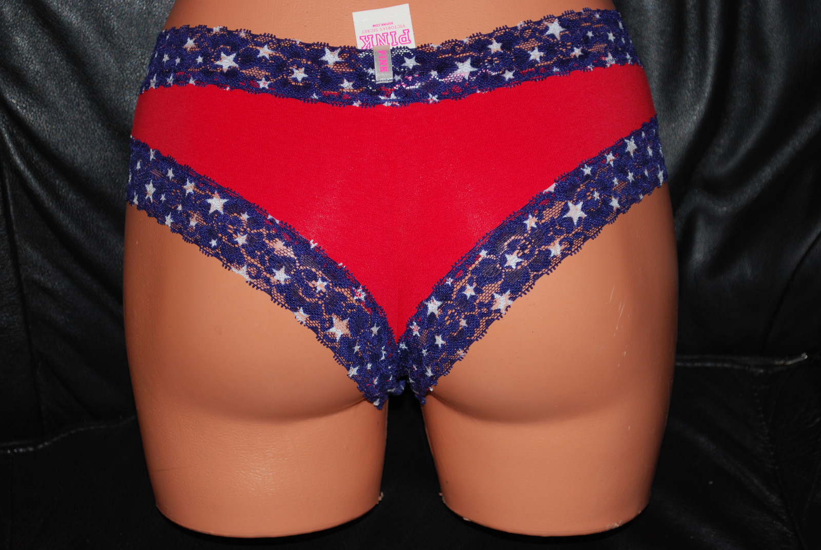 NEW Victoria’s Secret VS PINK Red, White & Blue USA America Lace Panties (Small)