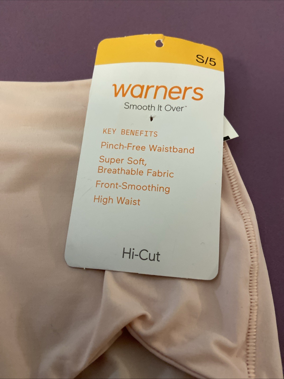 Warners’ Pale Pink Hi-Cut Brief Panties / Small / 5
