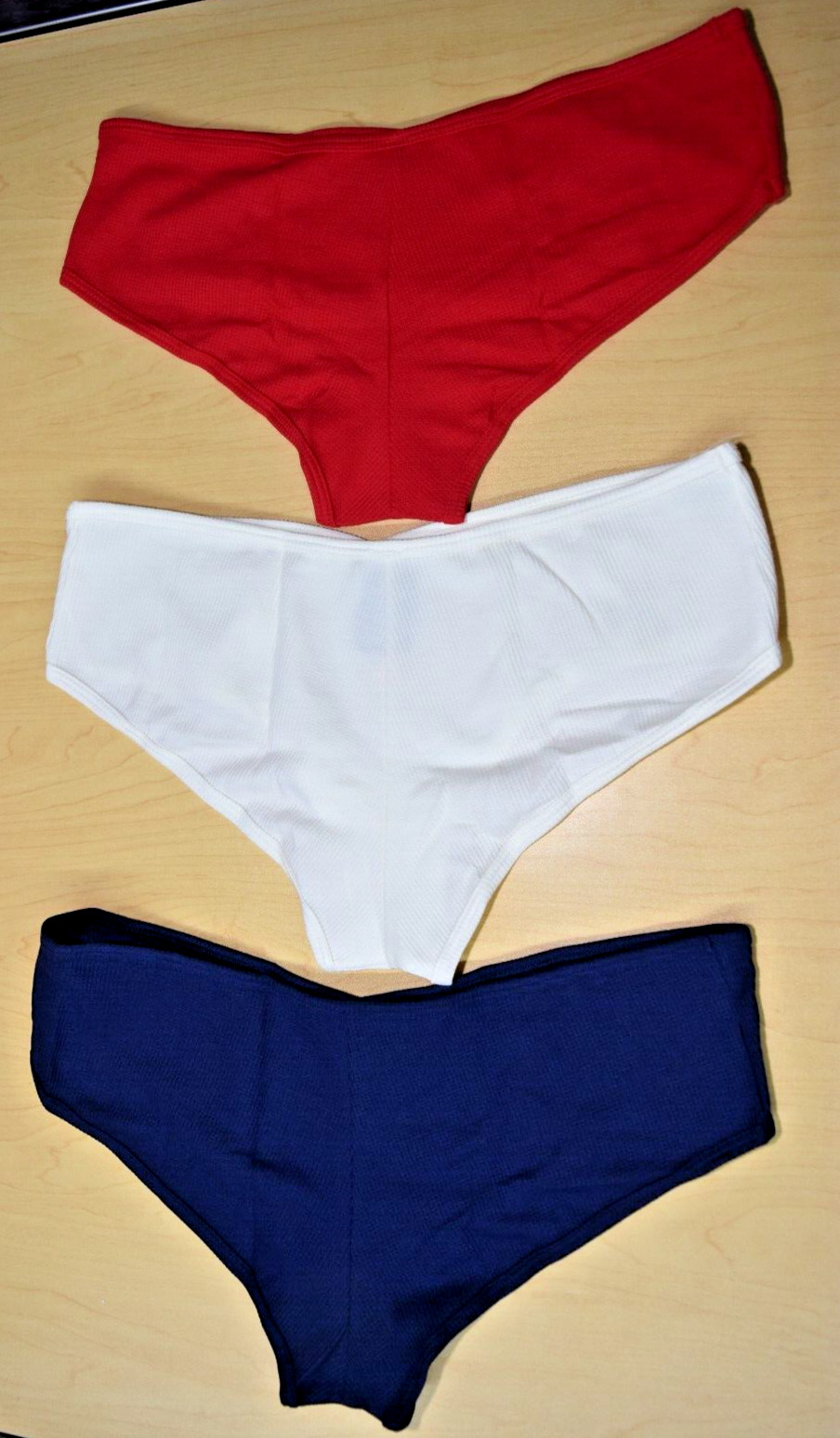 3 NWT Victoria’s Secret Pink Red White Blue Cheeky Panty Lot XL XLarge