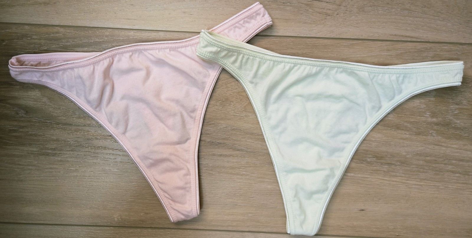 Lot of 2 Unbranded Pink Green Cotton Blend Thong String Panties M