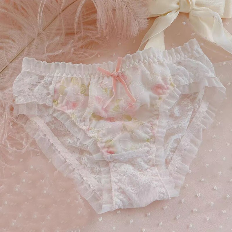 Sweet Womens Girls Floral Lace Panties Briefs Japanese Cute Princess Underwear