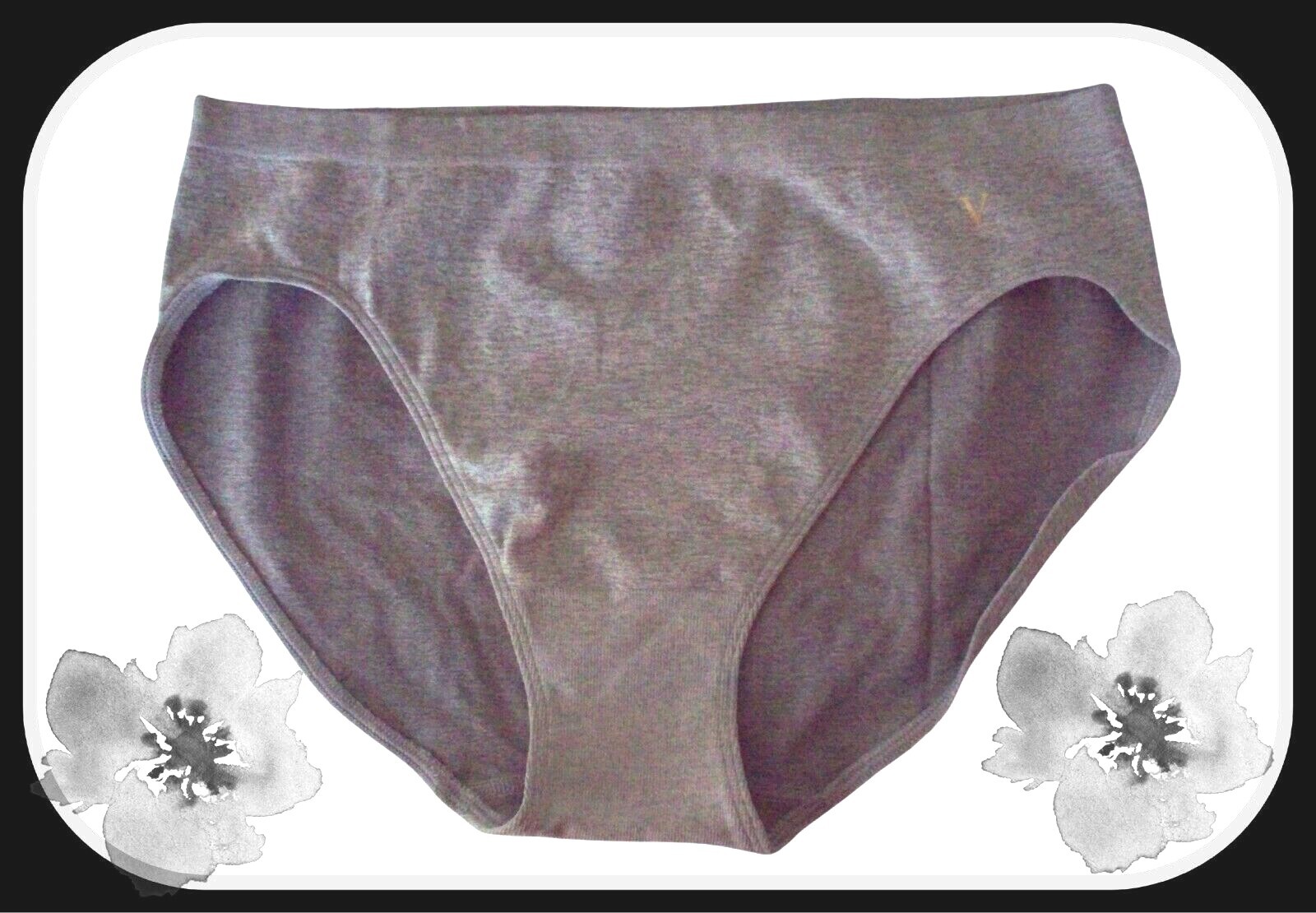 M L Grey SEAMLESS NO SHOW FULL COVER Victorias Secret HighLeg Waist Brief Pantie