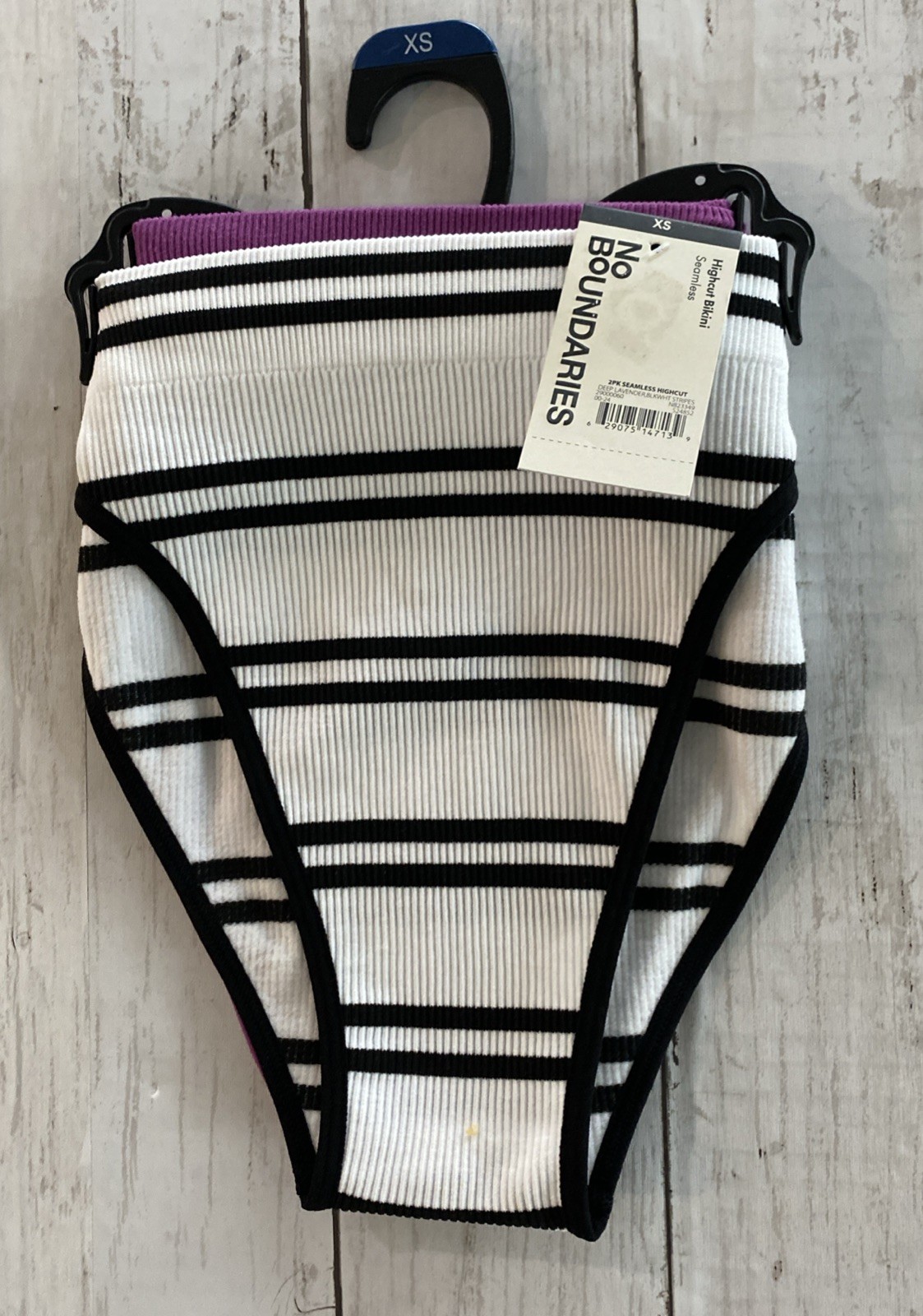 No Boundaries Women’s Ribbed High Cut Bikini Panties Seamless Set Of 2 XS