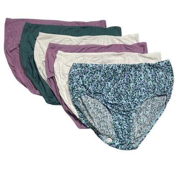 Jockey~Set of 6~Supersoft Breathe Brief Panties~Size 10~A629542~Pine 13345
