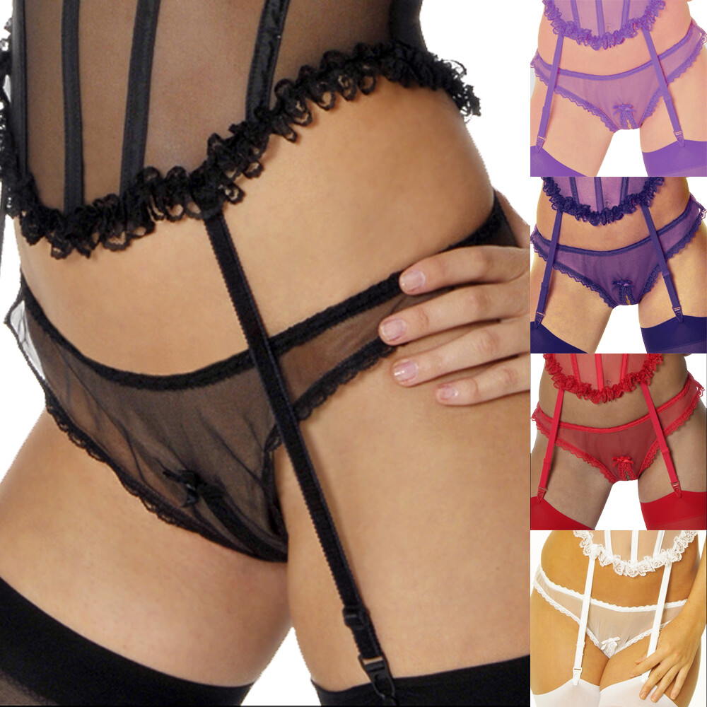 Lingerie Open Crotch Panty Size Small, Medium, Large Sheer Empire Intimates 171