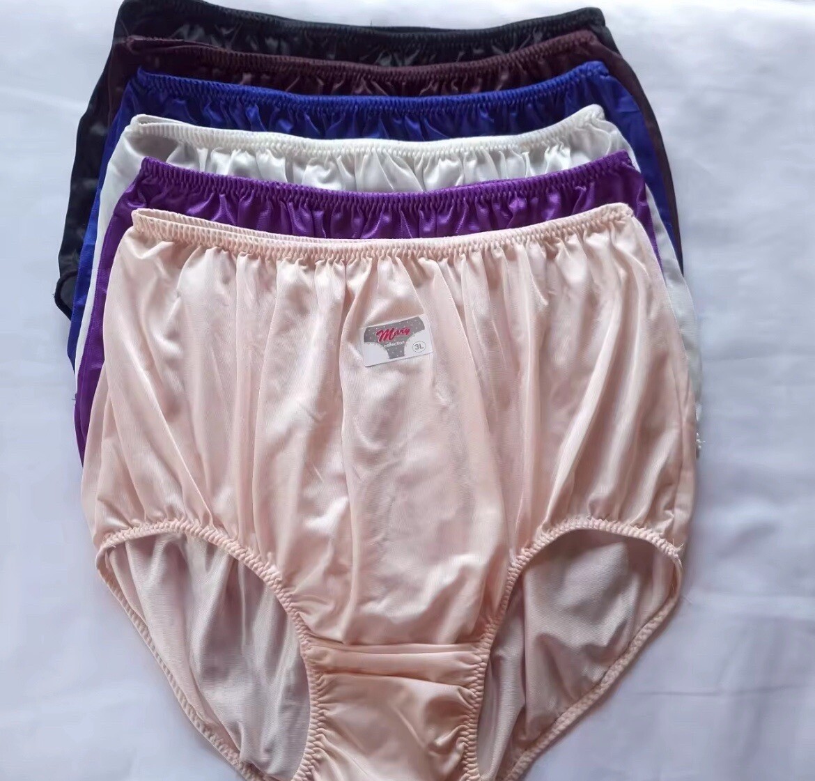 6x Women’s Full Brief Nylon Underwear 3XL 40–50″ Waist Plus Size Granny Panties
