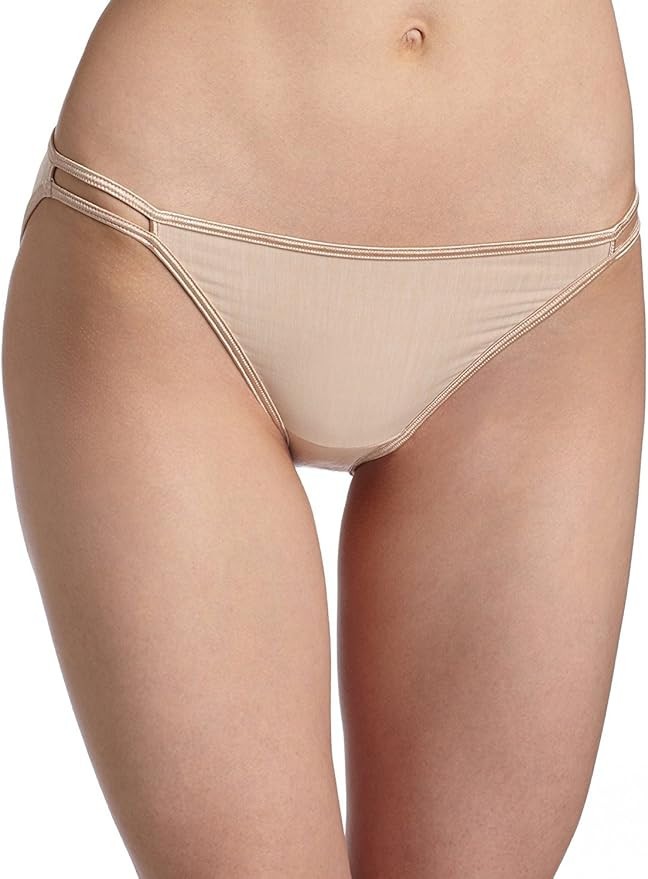 4 prs VANITY FAIR String Bikini ILLUMINATION 18108 Panty ROSE BEIGE Sz – 5~6~7~8