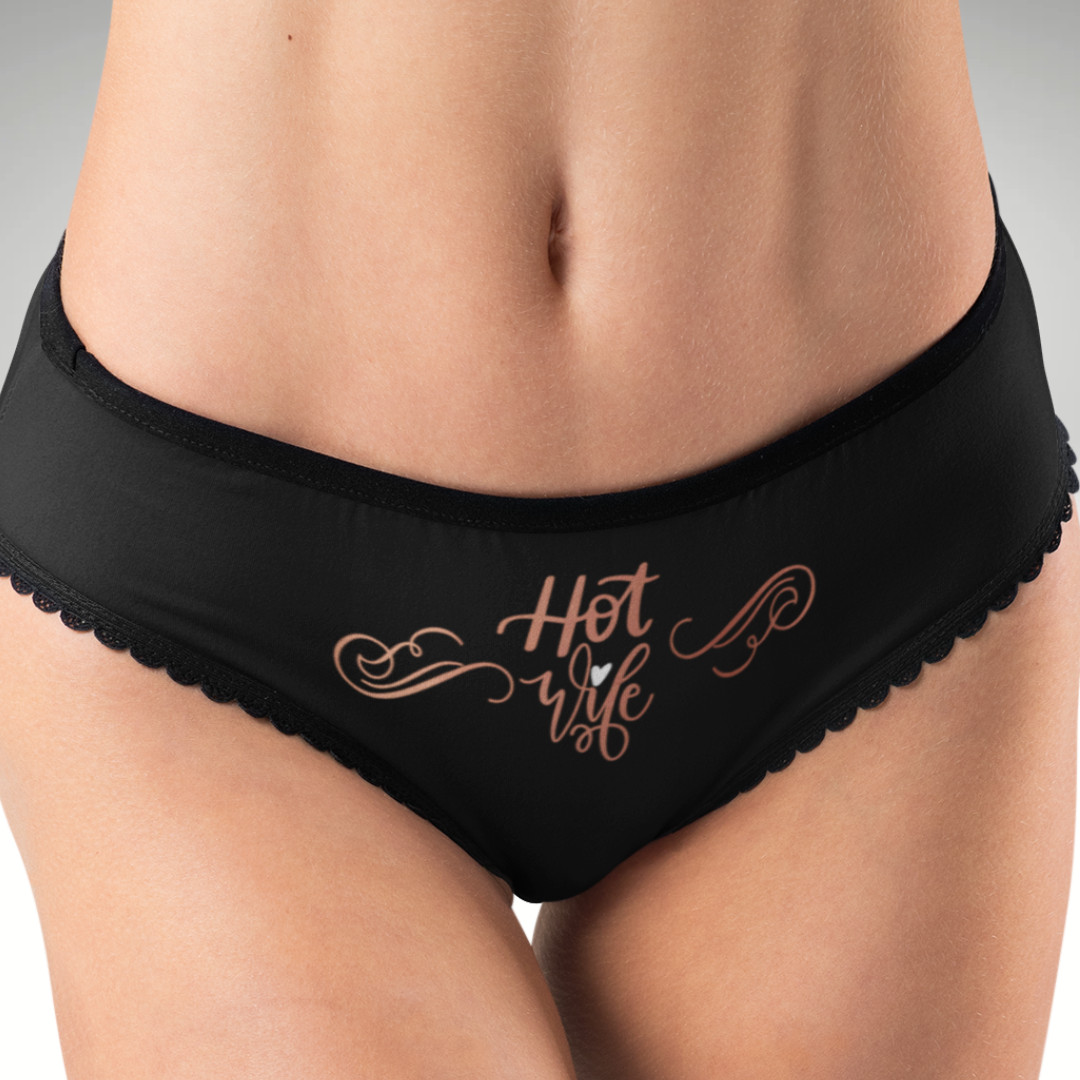 Hot Wife Hipster Panties Black | Flirty Bridal Lingerie Gift | XS–2XL