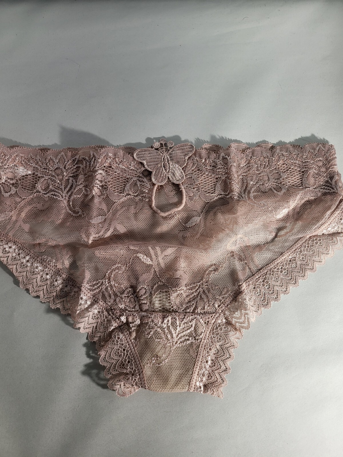 Floral Lace Butterfly Applique Scallop Trim Panty Size Medium New in Bag