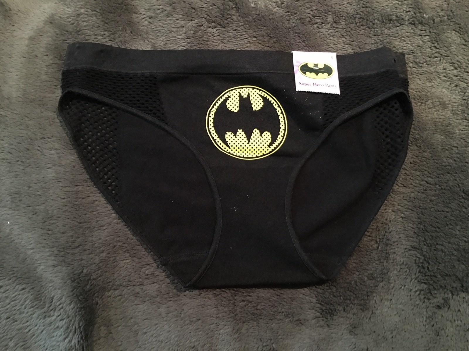 Batman Character Panty Brief Underwear NWT Sz L Black W/logo Seamless Free S&H