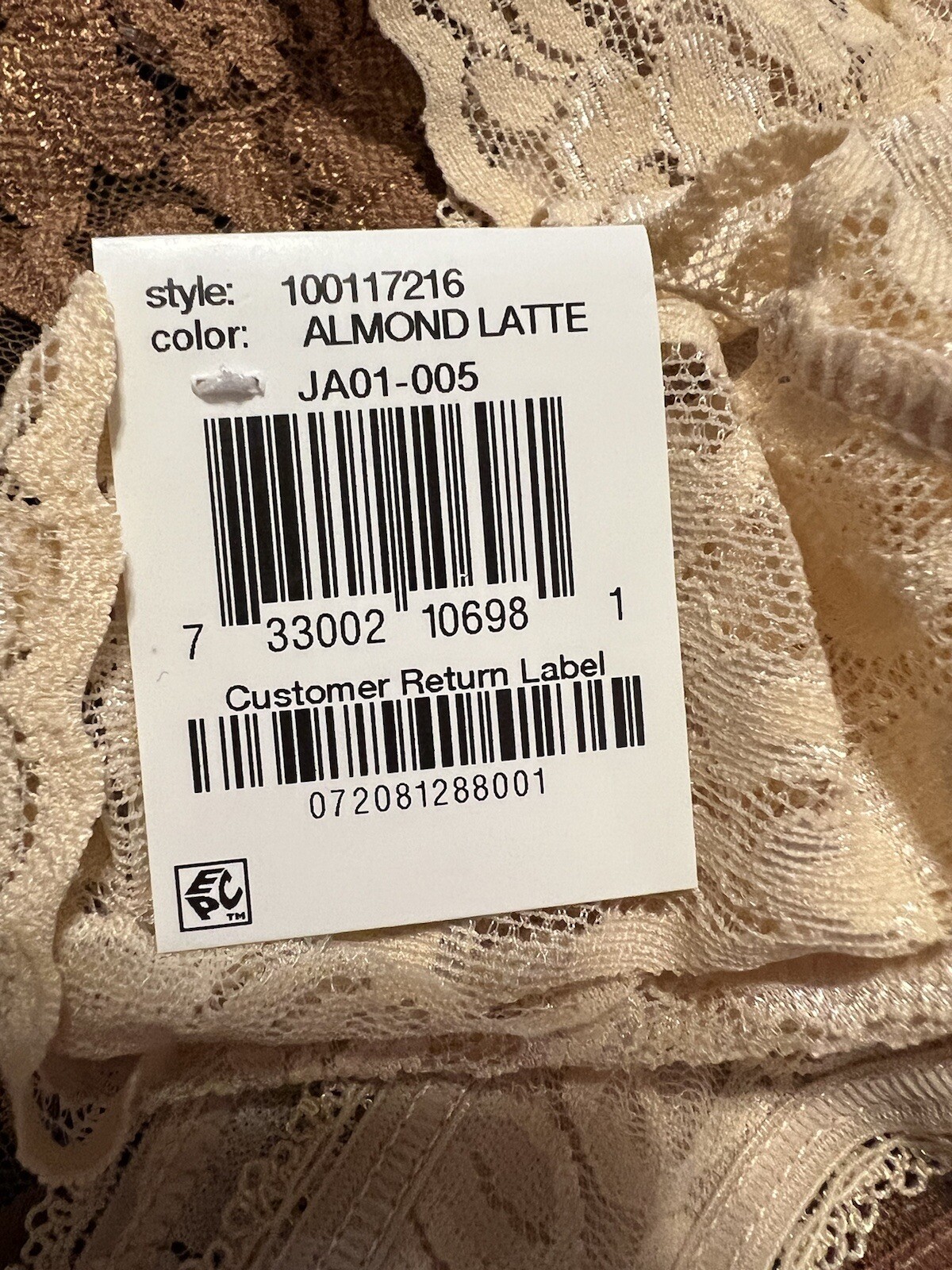 INC international concepts Plus Lace Thongs 3 Pair, Almond Latte, Size XL, $24
