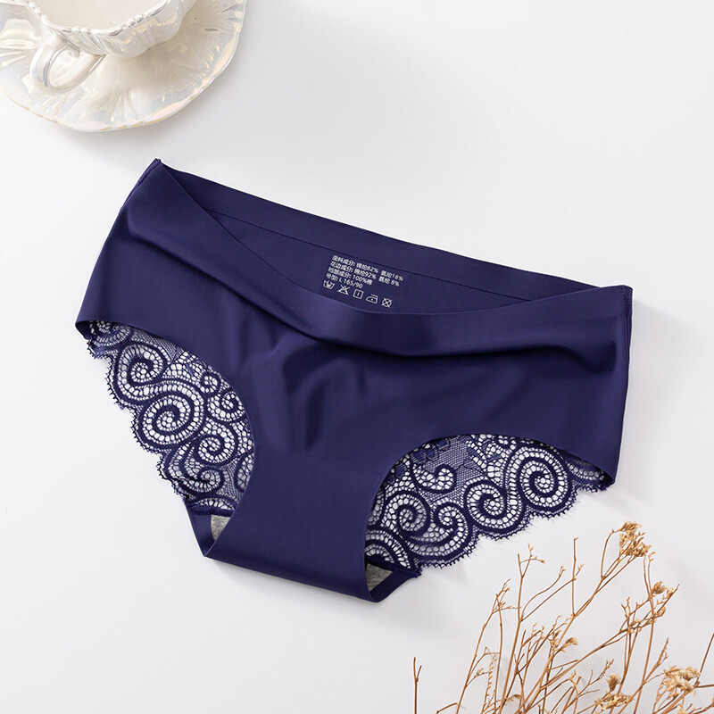 1/6 Pack Lot Womens Sexy Panties Silky Seamless Underwear Lingeries Lace Briefs