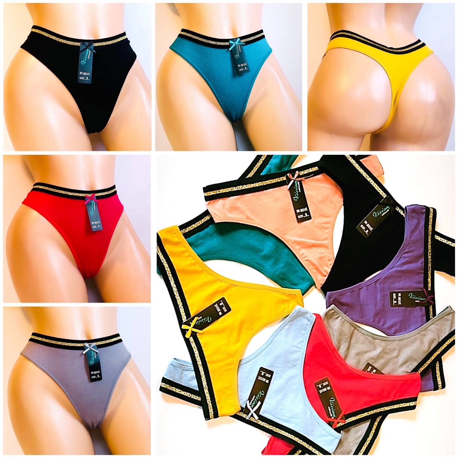 3/6/12 Women Sexy High Cut G-string Thongs T-back Underwear Panties Lingeries 47