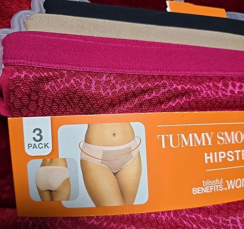XXXL/10 Warners Blissful Benefits 3 Pack Microfiber Tummy Smoothing Hipster NEW