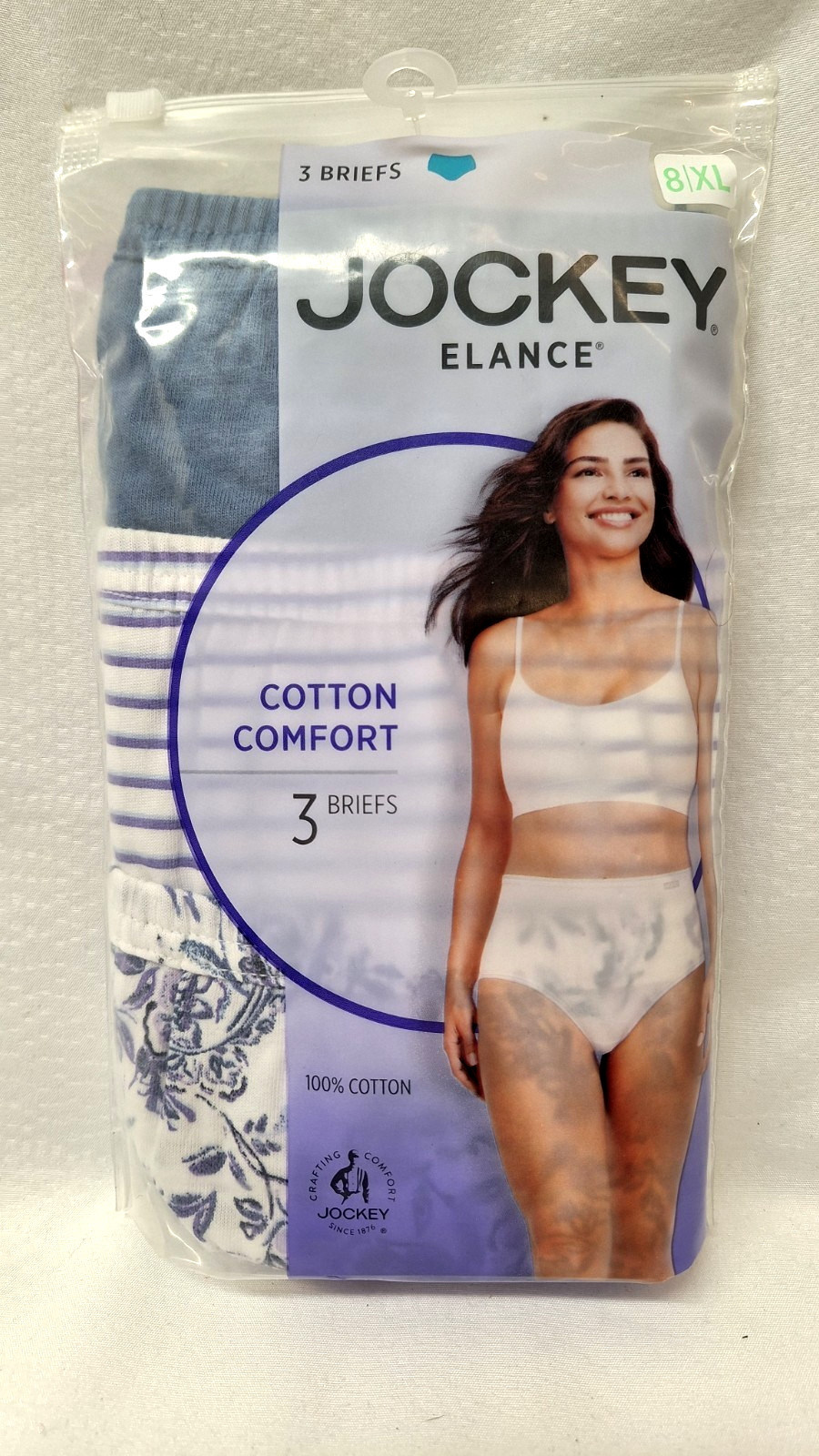 Jockey Elance 100% Cotton Brief Underwear – Pkg Of 3 Women’s Size 8/XL New