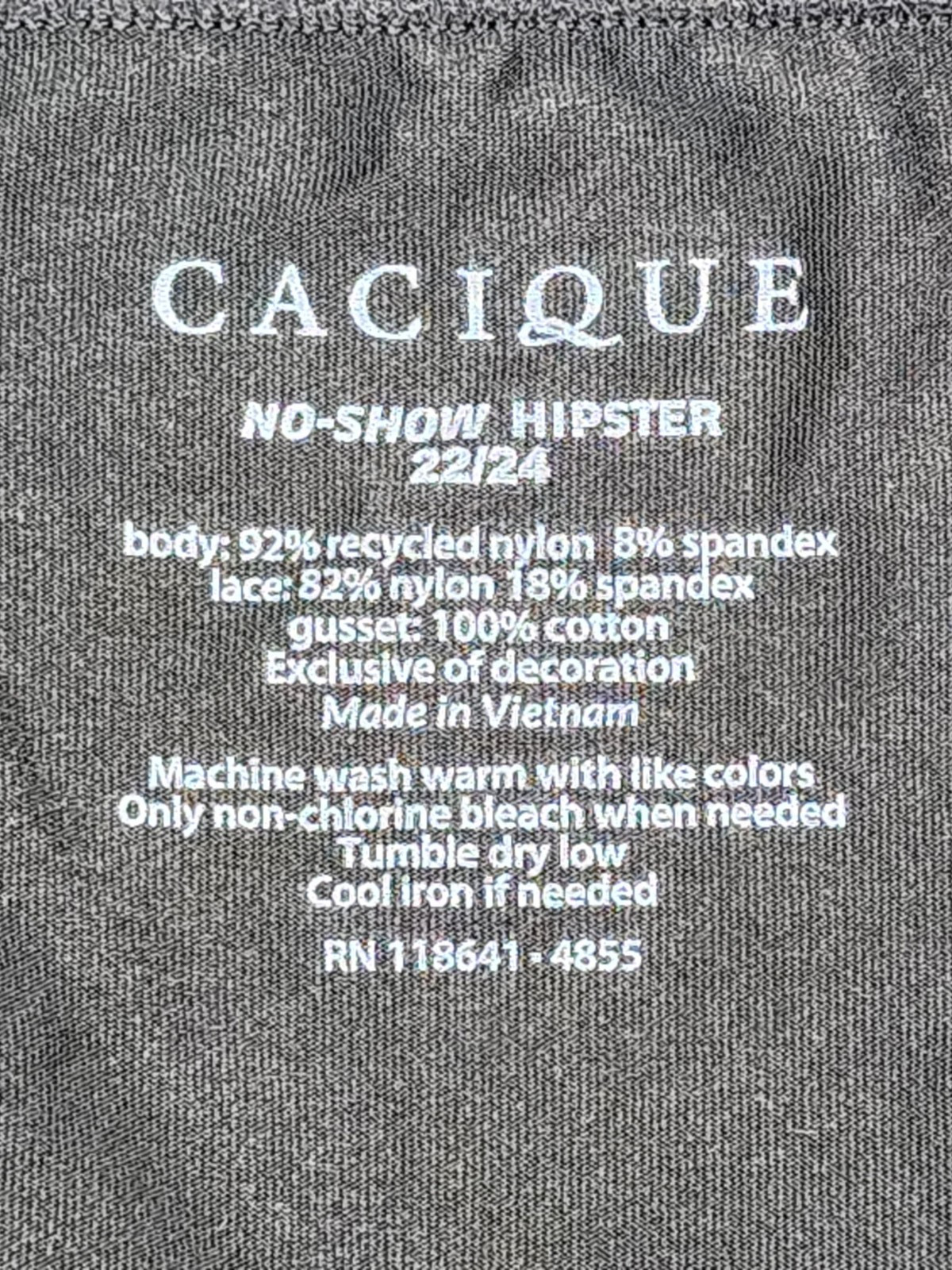 Lane Bryant Cacique Lace Back No Show Hipster Panty/Underwear Black Size 22/24