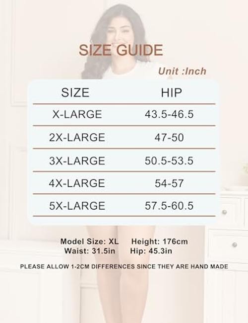 Plus Size Underwear for Women XL-5XL Cotton High Waist XX-Large Plus 4 Nude