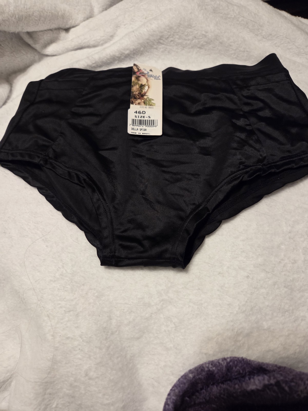 NWT Vintage Petite Black Shiny Soft Della Spiga Boyshort Panty Small 5