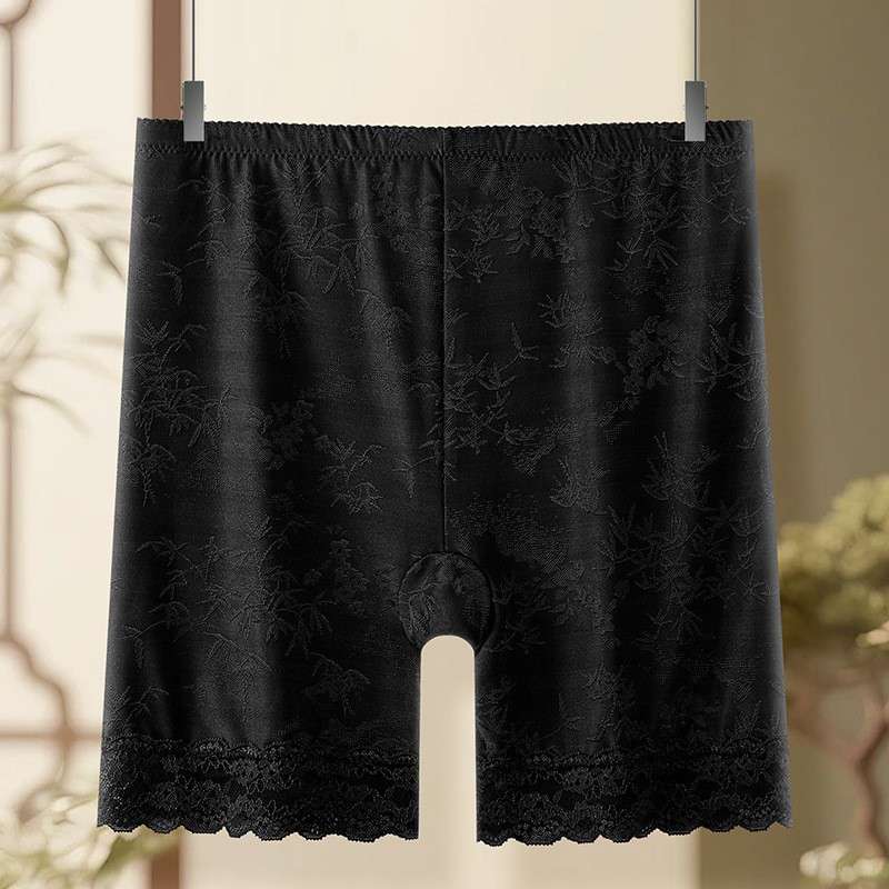 Women Legging High Waist Lace Floral Ice silk Plus size Safety Underpants 92251