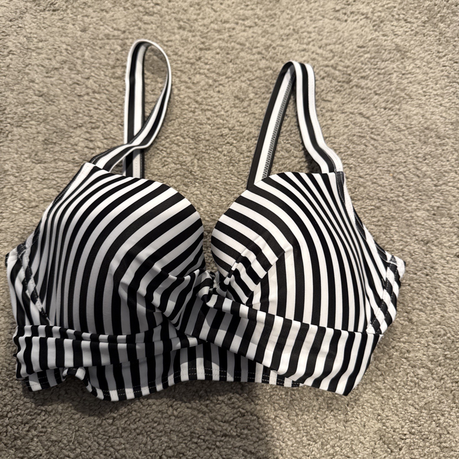 Aqua Eve Women Underwire Bikini Top Only Push Up Swim Top Bra Swimsuit Stripes