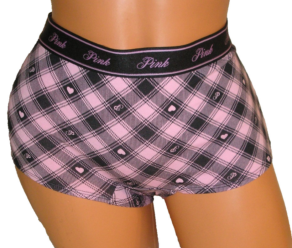 Panties Lingerie Victoria’s Secret Pink – Plaid Heart Print Boyshort Boxer XL