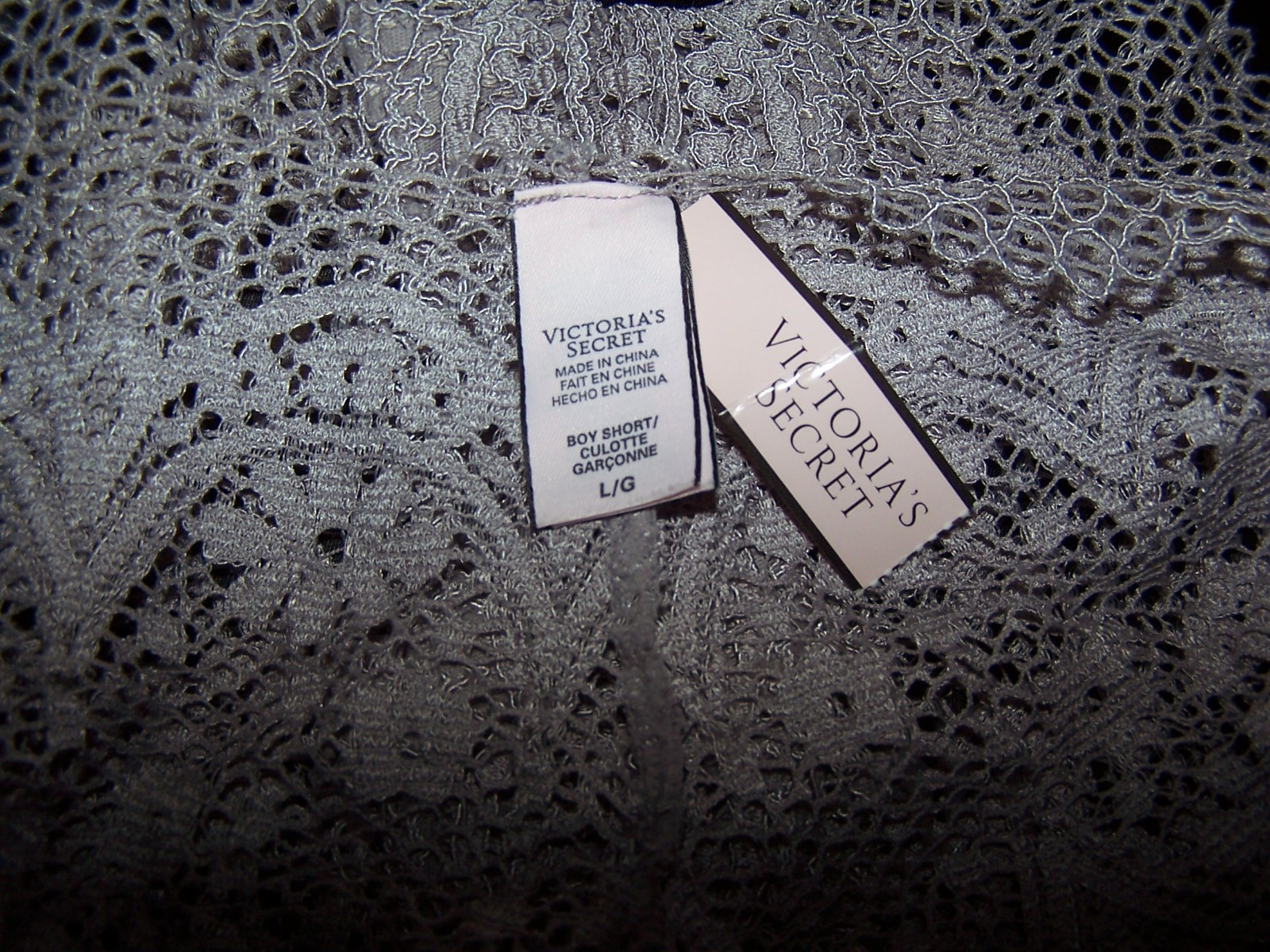 NWT – Victoria’s Secret Boyshort Panties, Lavender Lace 5/16 – Size L