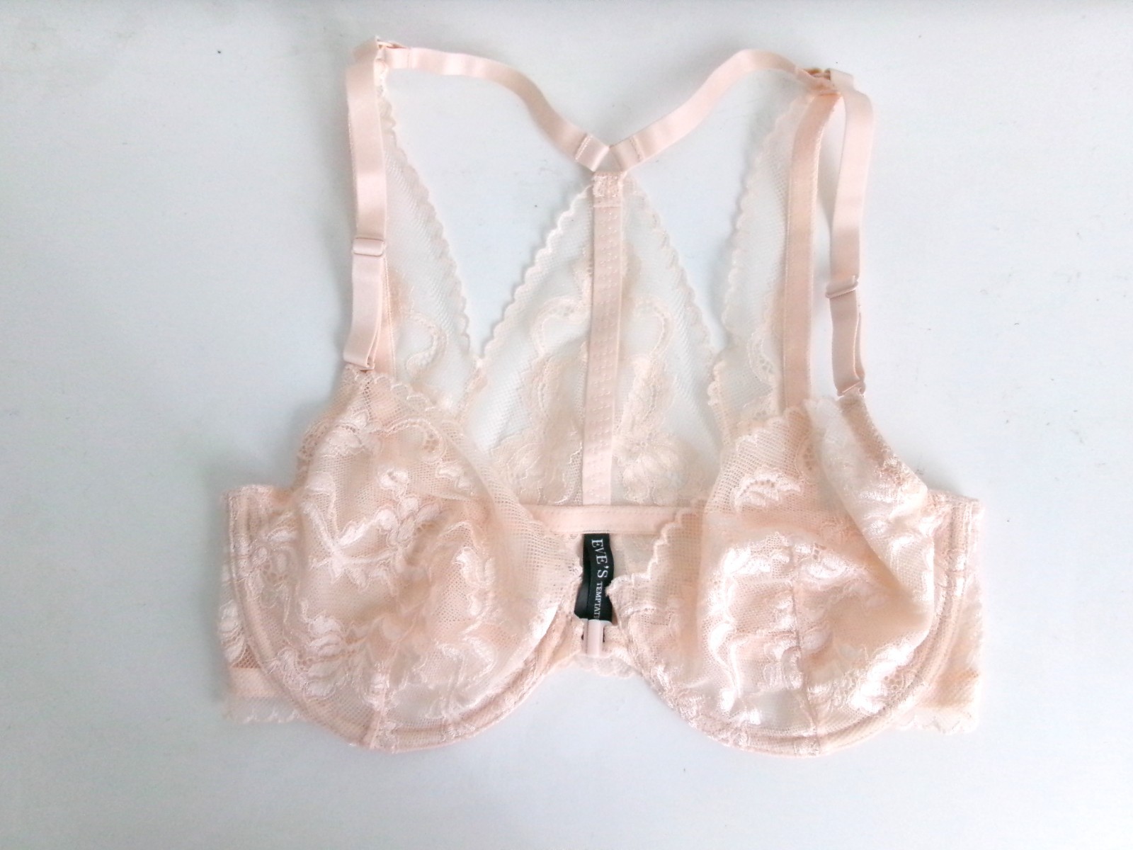 NWOT EVE’S TEMPTATION UNDERWIRE FLORAL LACE BRA/PANTIES 2PC PINK