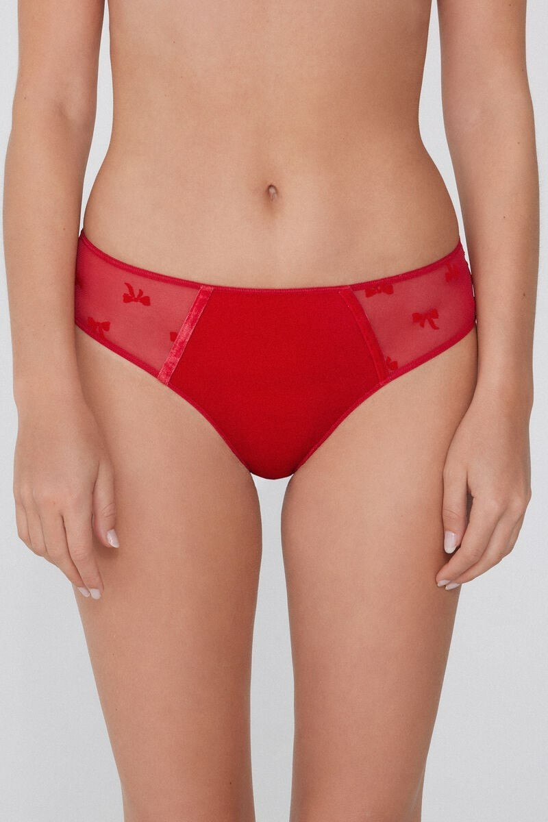 RED VELVET HIGH WAIST BRIEFS L – UK 14 BRIEF BRAZILIAN HIGH WAIST WINTER RED