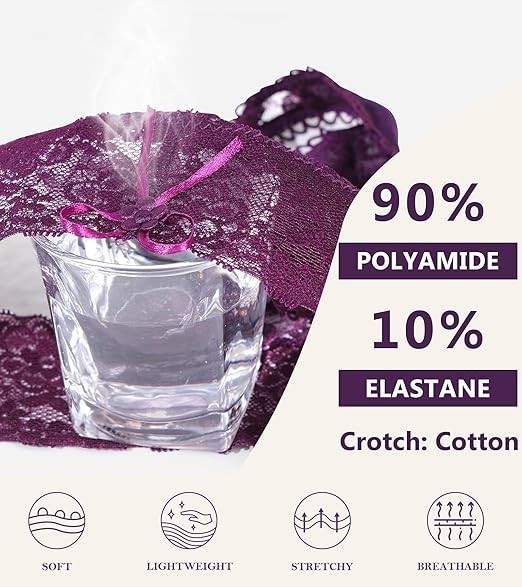 5 Tangas de Encaje suave Floral Ropa Interior Sexy Bragas de Moda para Mujer,,,,
