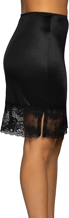Vanity Fair Silky Stretch Lace Half Slip 11741 Black 18 Inch Womens S M XL 2X