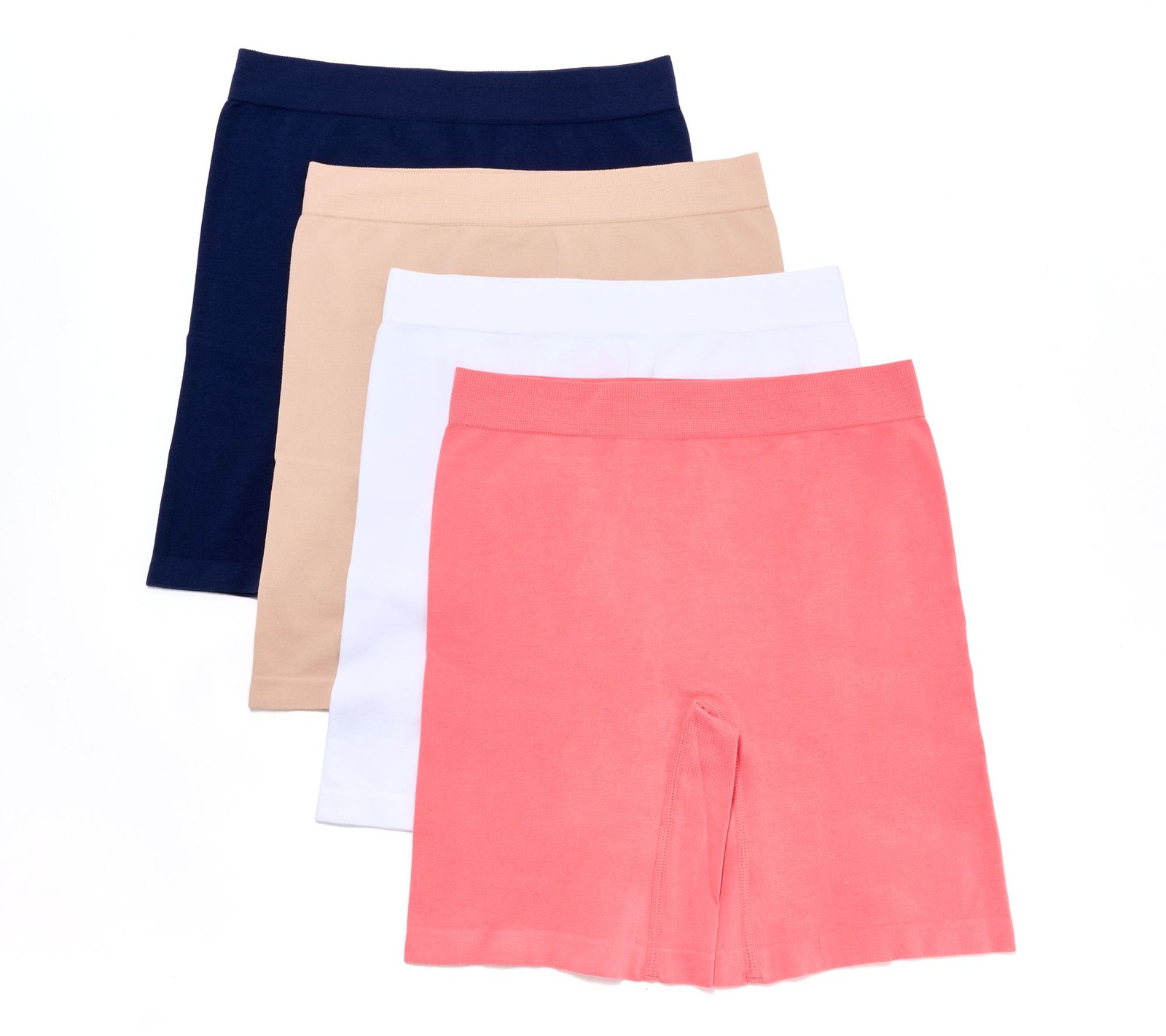 Breezies Set of 4 Cotton Long Line Panty Pack Flamingo L New