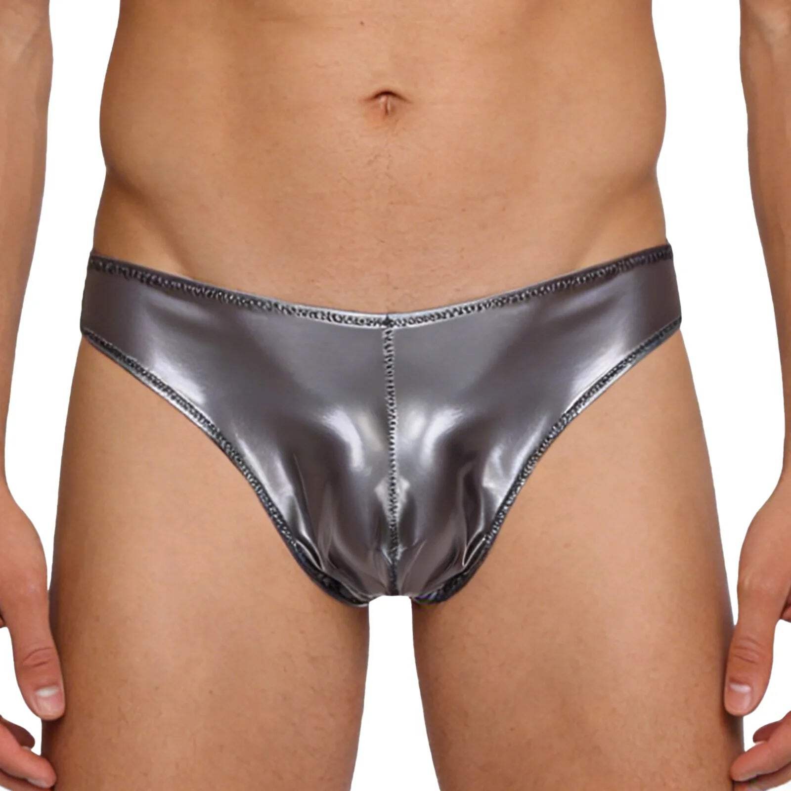 Mens Waterproof Diaper Cover Panties Elastic Waistband Glossy Briefs Leakproof E