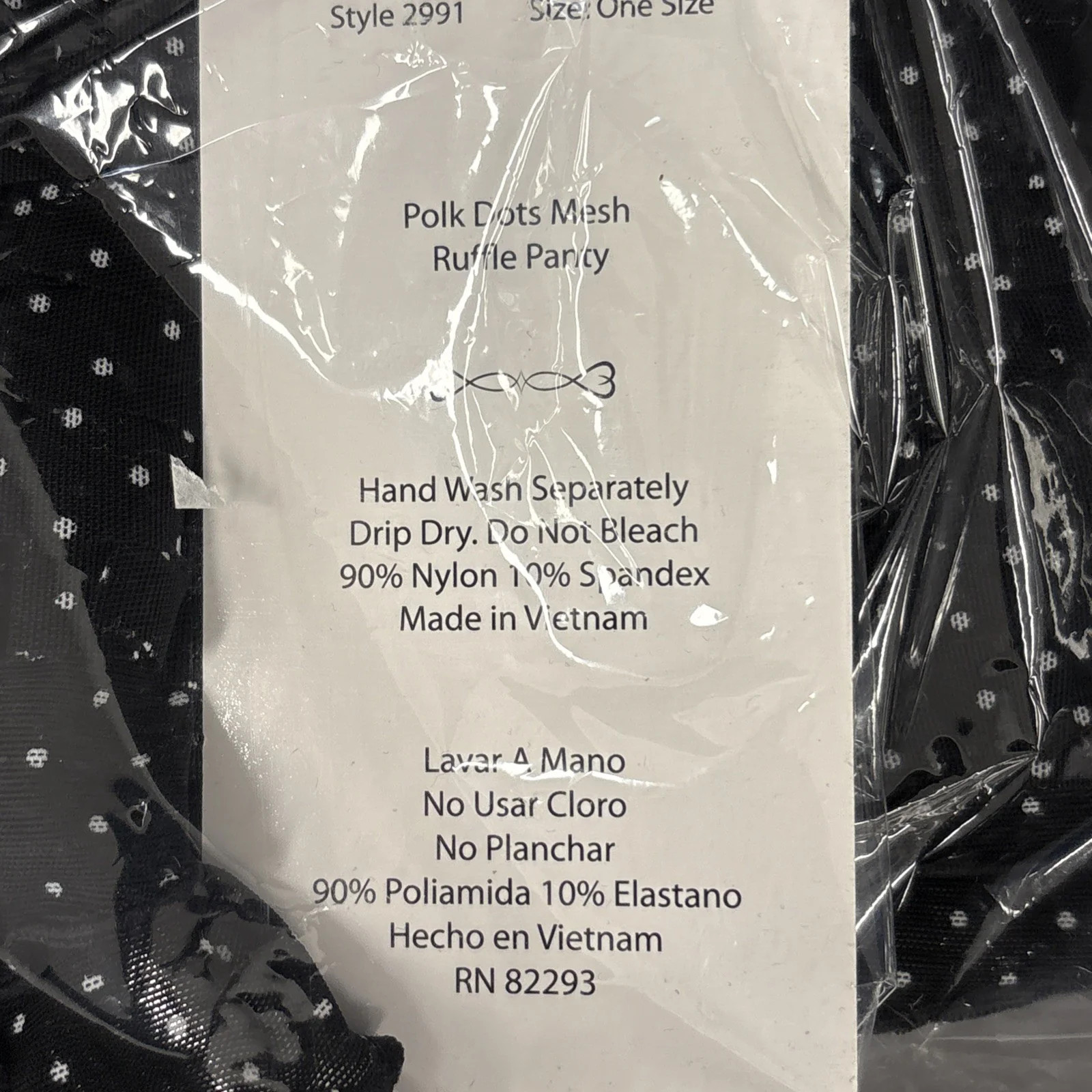 Polk Dots Mesh Ruffle Panty (Black/White;One Size)