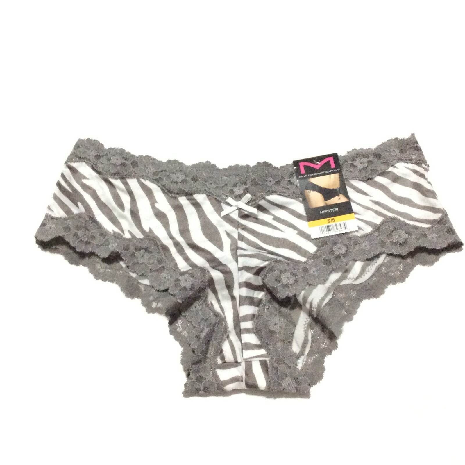 Maidenform Zebra Print Hipster Gray Panty Womens Size Small 5