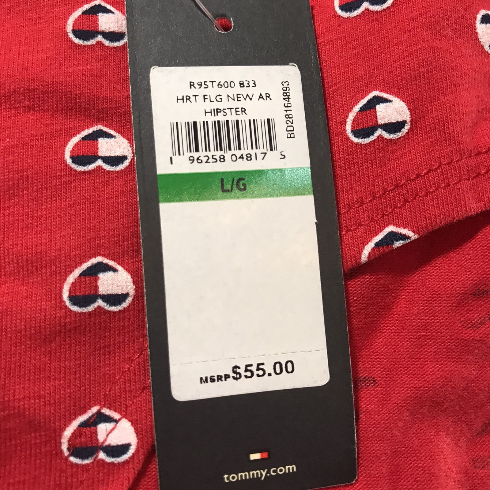 Tommy Hilfiger-Large-Hipster Women’s Cotton Panties -5 Pack -Red-See Description