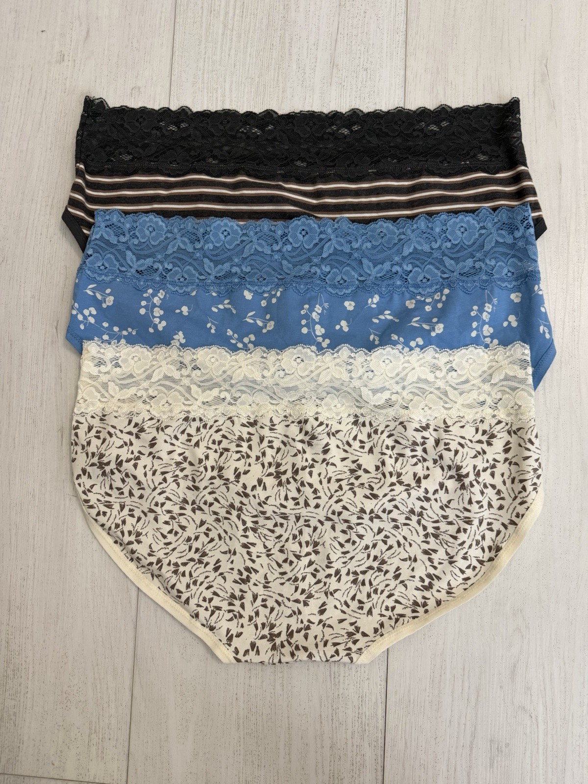 PACT Lot of 3 Lace Briefs Panties Sz XL Organic Cotton