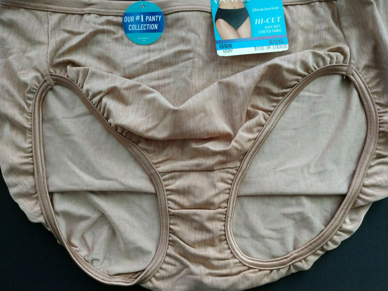 Vanity Fair Illumination String Bikini Brief 18810 Size 10/3XL Color Rose Beige