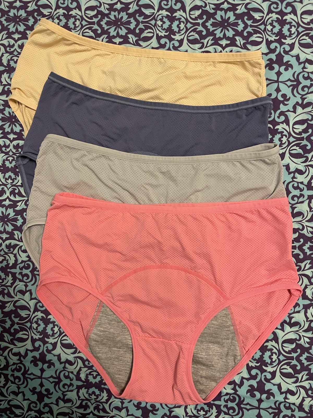 NEW 4 Pair Women’s 3XL Nylon Blend Breathable Full Coverage Hi-Cut Brief Panties