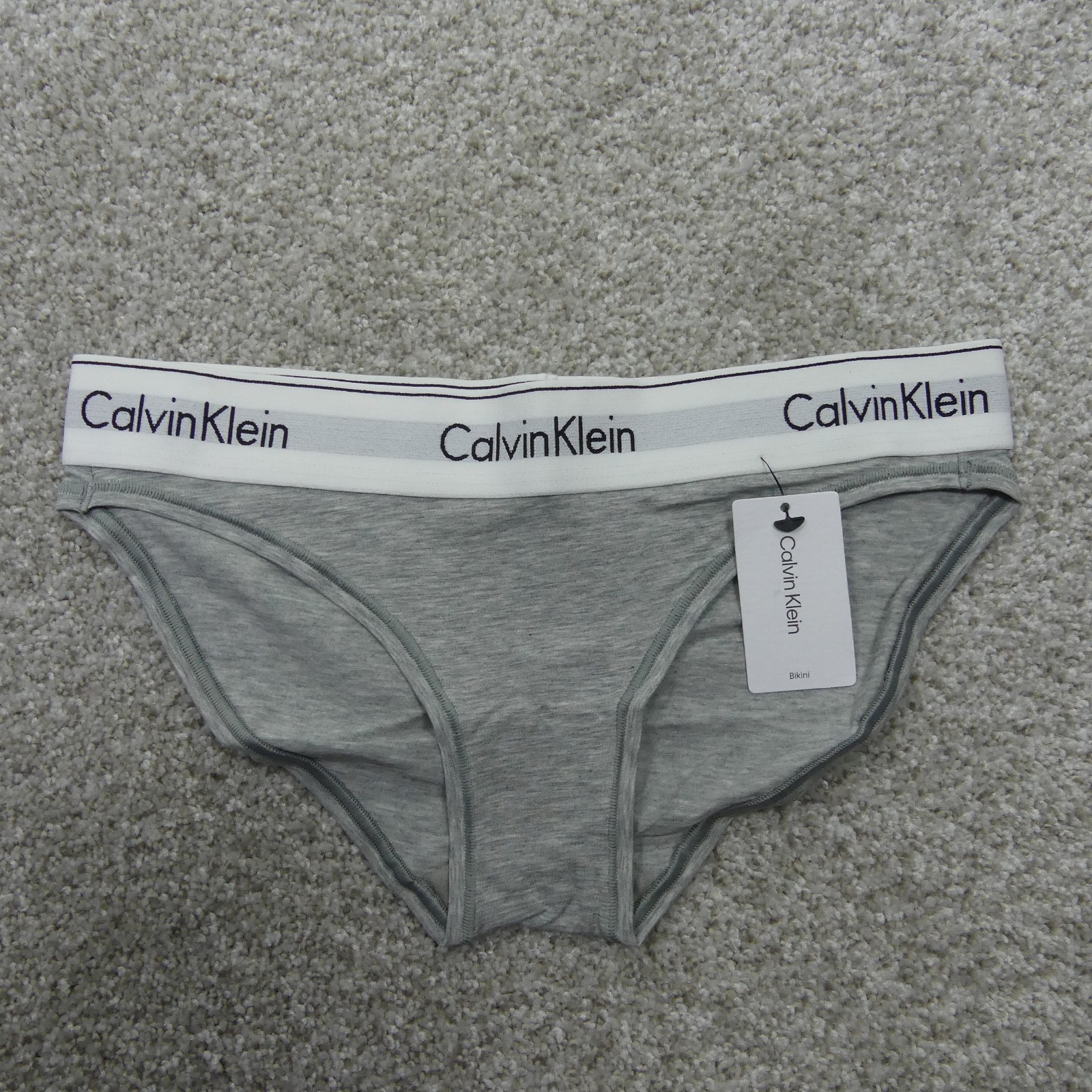 Calvin Klein Underwear Womens Extra Small Grey Bikini Cotton Modal F3787 1 Pair