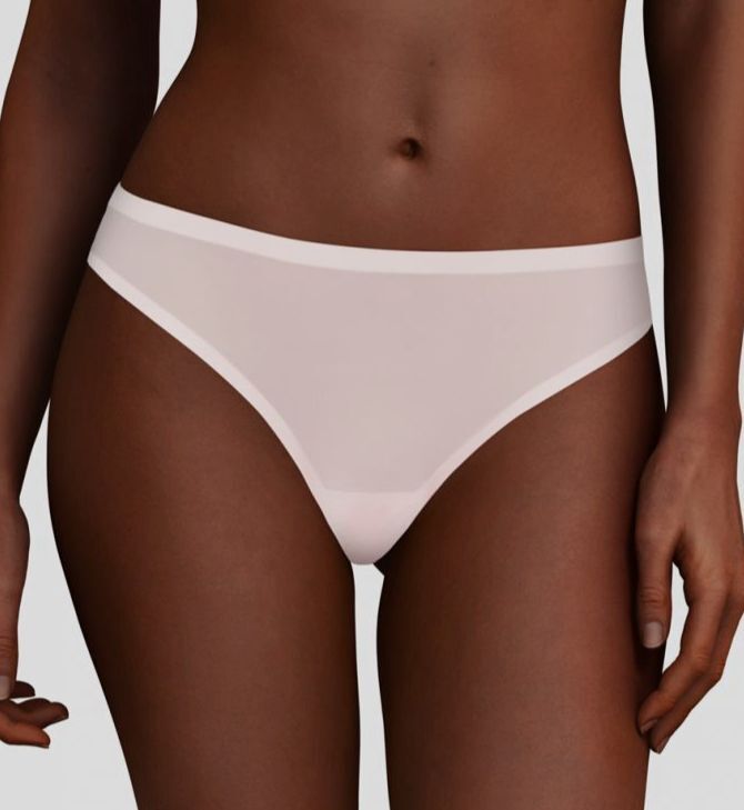 Chantelle Women’s Pink Solid Soft Stretch Seamless Thong Panty One Size.